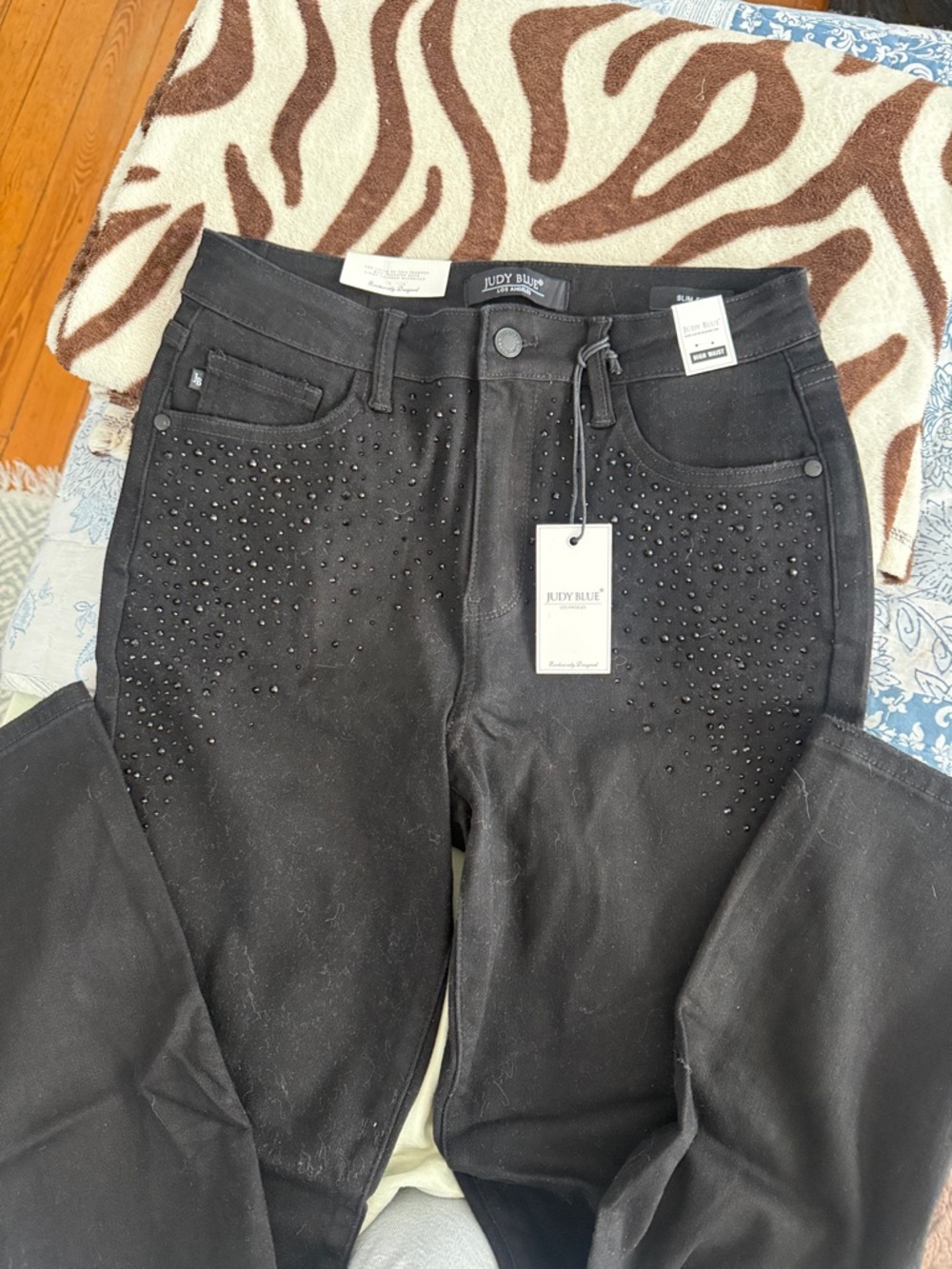 Judy Blue Black Skinny Jeans with Front Stud Embellishments